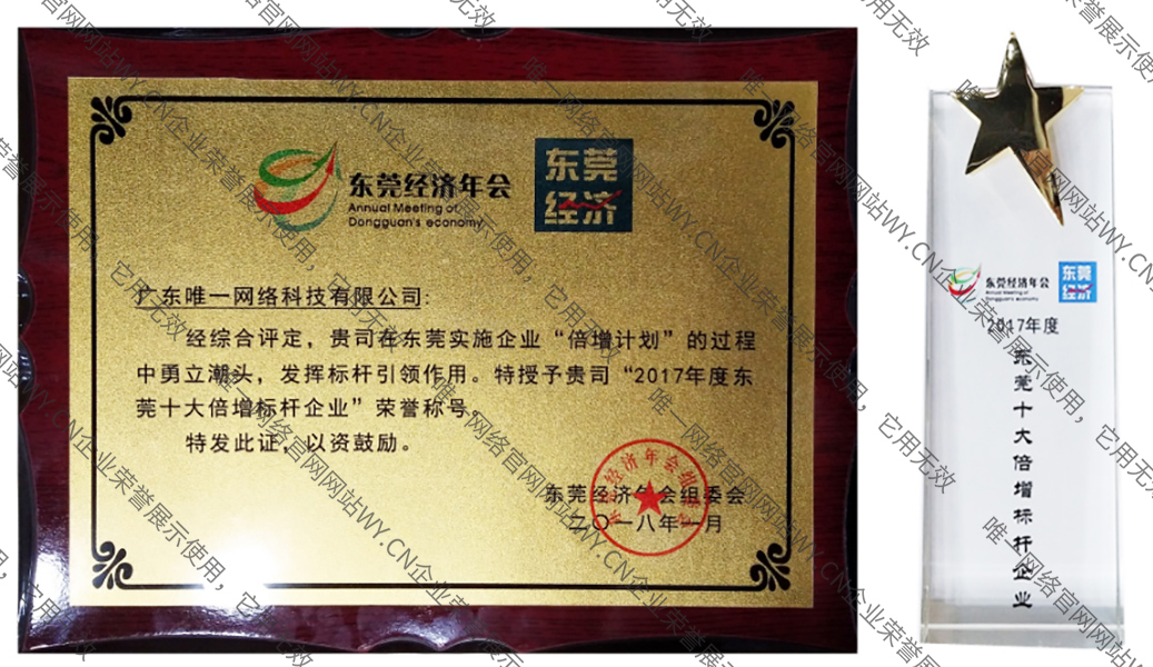 2017年度東莞十大倍增標(biāo)桿企業(yè)